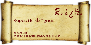 Repcsik Ágnes névjegykártya